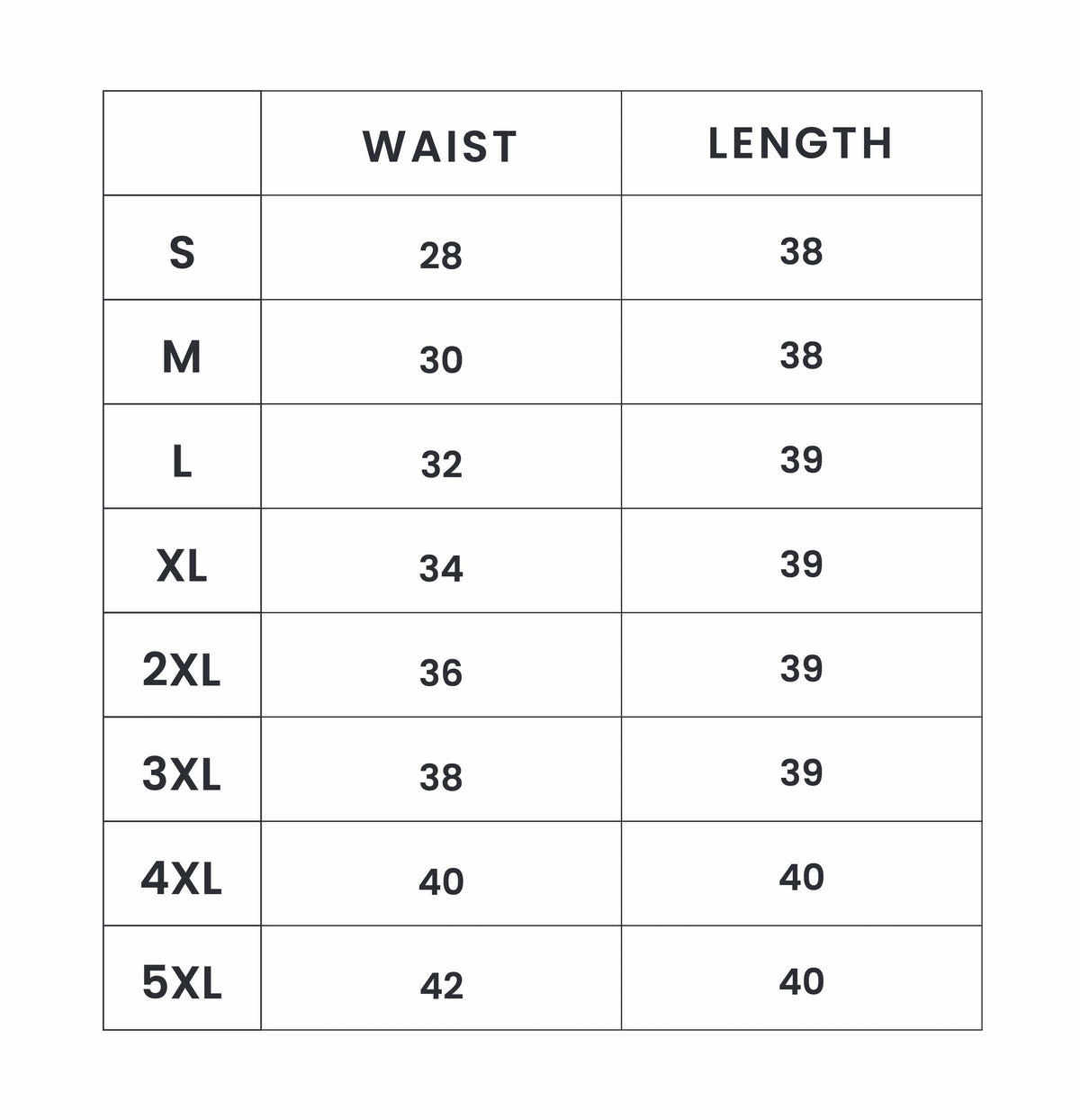 GO TO COTTON LYCRA LOWERS- Deep Black size chart