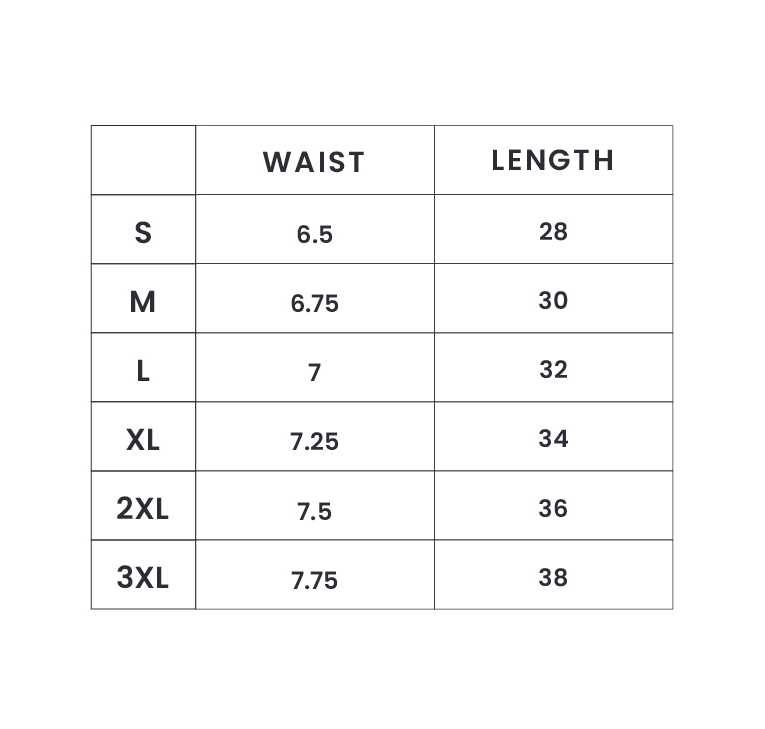ALWAYS IN MOTION SHORTS - BLACK size chart
