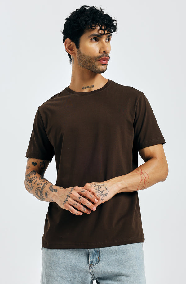 THE EVERYADY ESSENTIAL TEE ROUND NECK- Bitter Chocolate