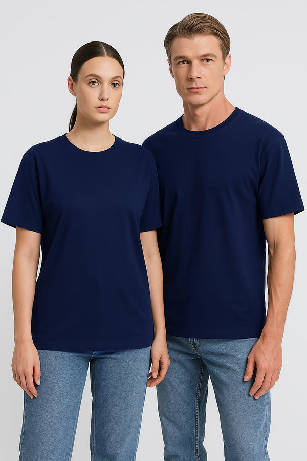 Workout Essential Unisex Round Neck- Navy