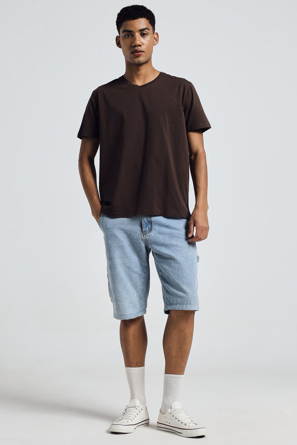 THE EVERYDAY ESSENTIAL V-NECK - BITTER CHOCOLATE