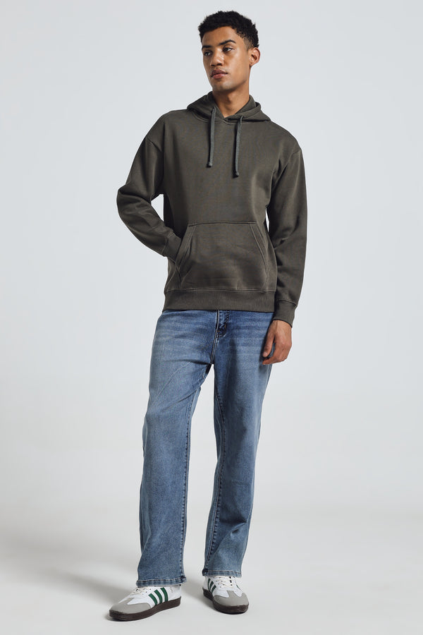 THE EVERGREEN ESSENTIAL HOODIE - DK OLIVE
