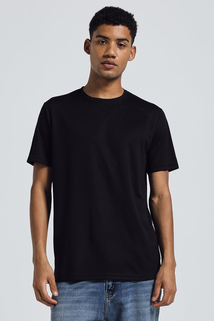 WORKOUT ESSENTIAL ROUND NECK - BLACK