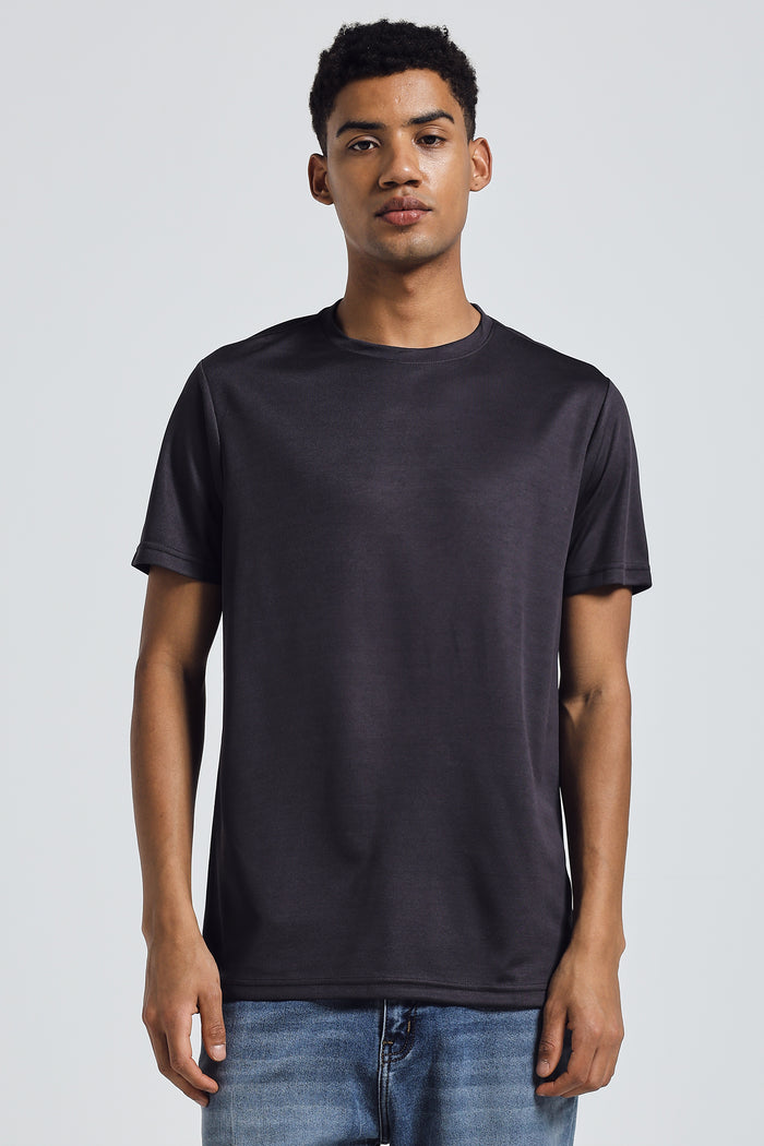 WORKOUT ESSENTIAL ROUND NECK - CHARCOAL GREY