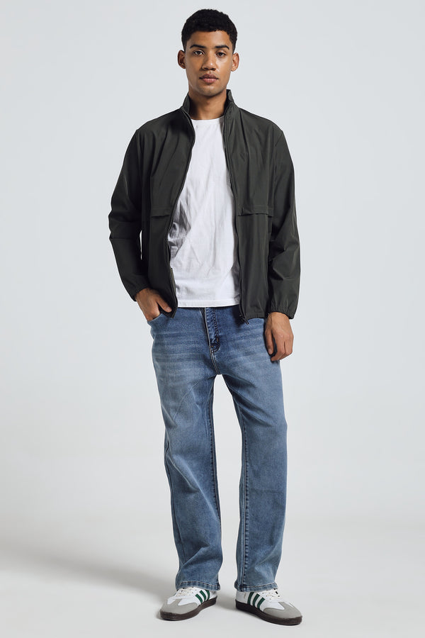 THE ELEMENT TRACK JACKET - L OLIVE