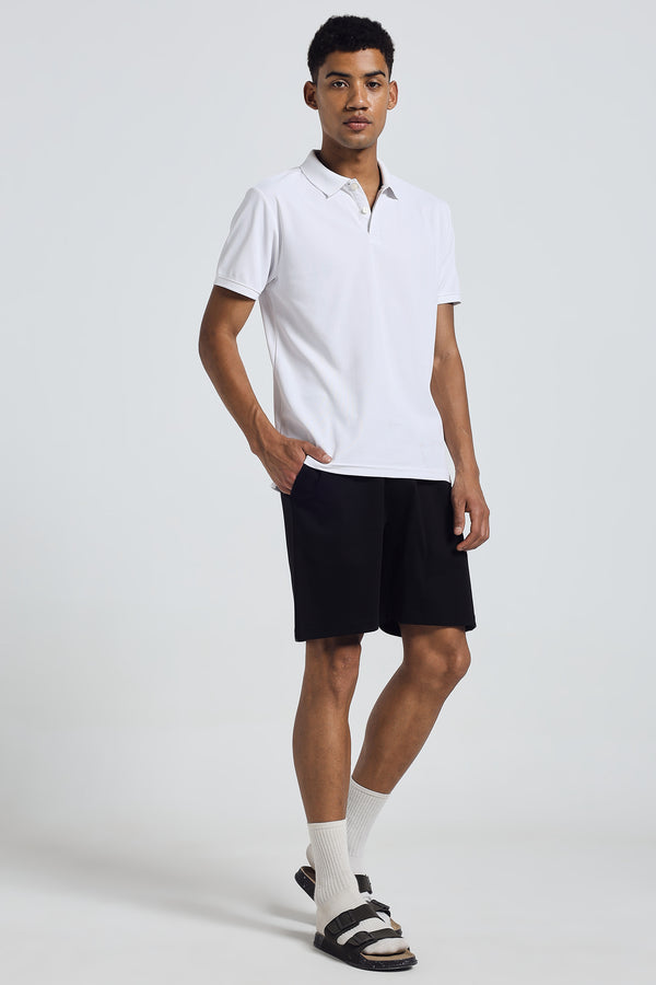 PEANUT INTERLOCK SHORTS - BLACK