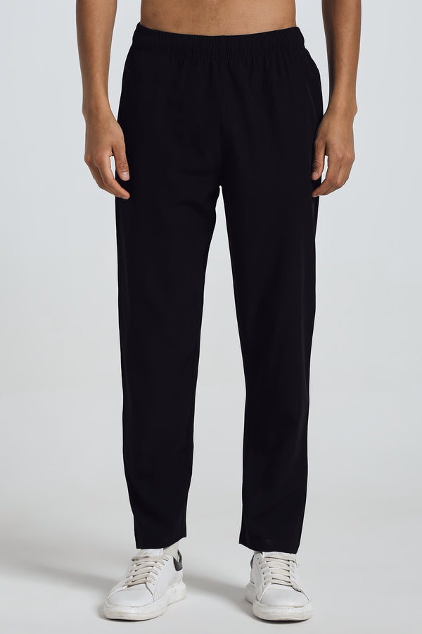 RELAXED FIT DRAWCORD PANTS - BLACK