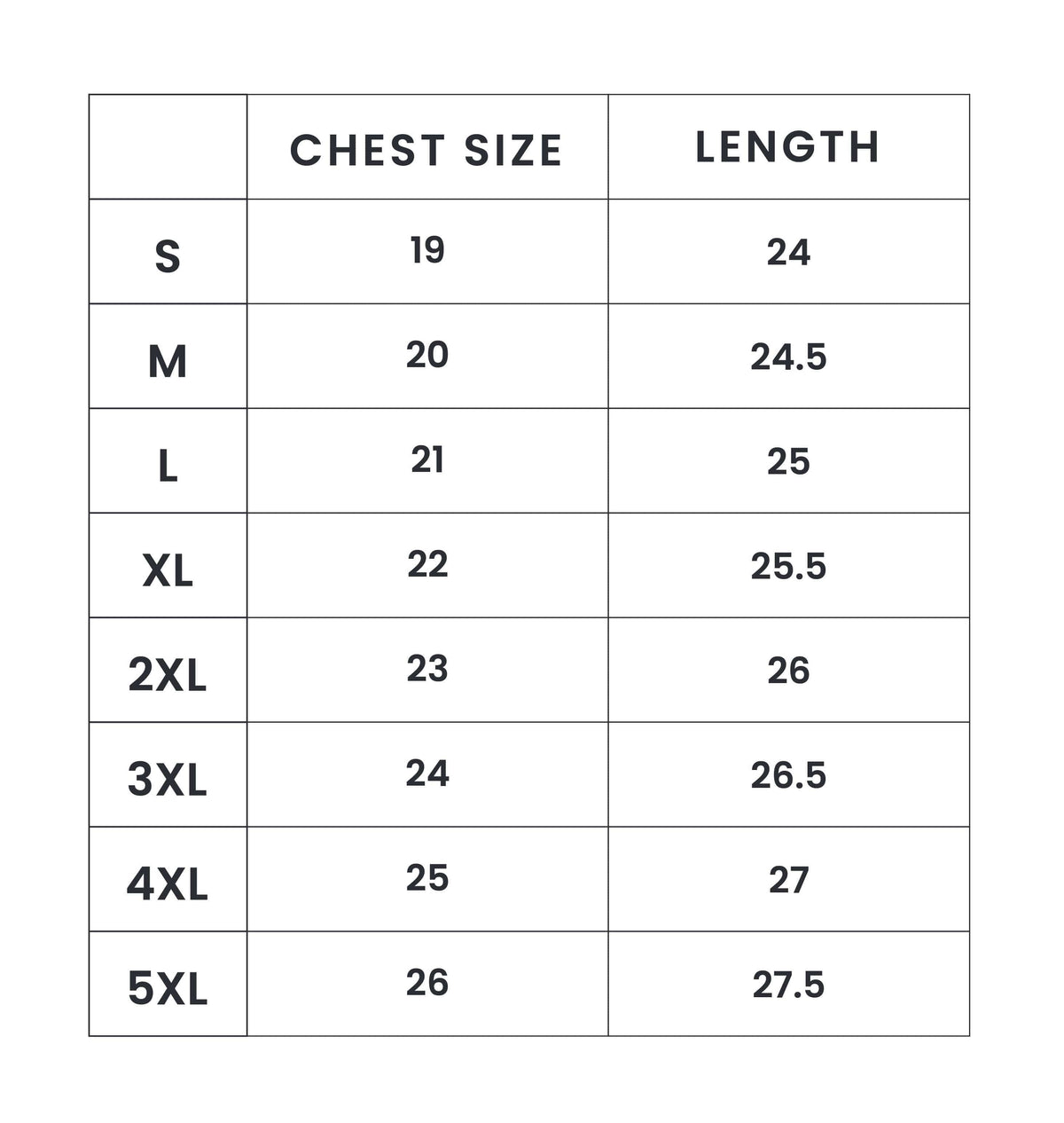 REGULAR FIT T-SHIRT- Black size chart