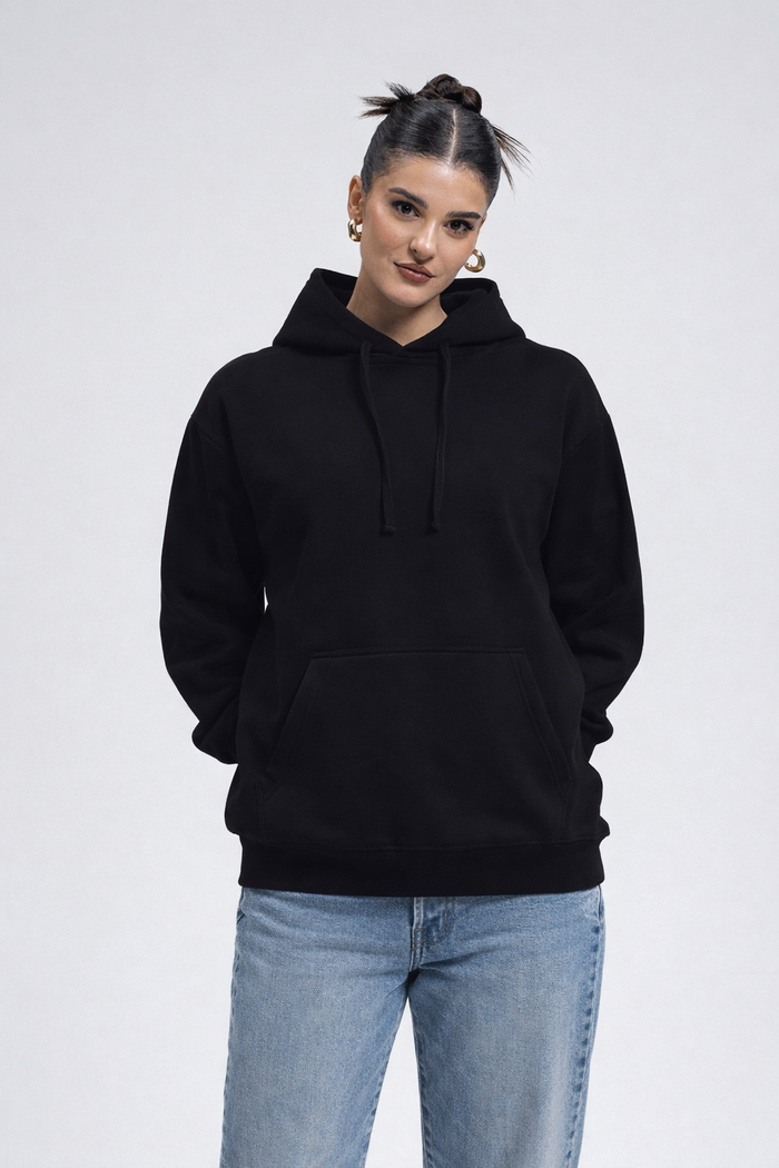 THE EVERGREEN ESSENTIAL WOMEN HOODIE- Black