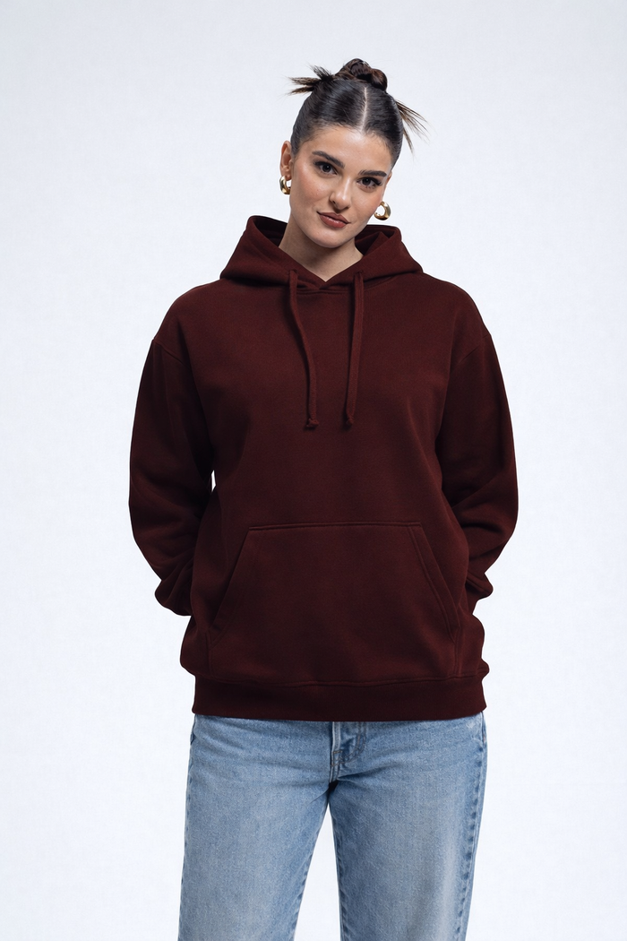 THE EVERGREEN ESSENTIAL WOMEN HOODIE- DK Maroon