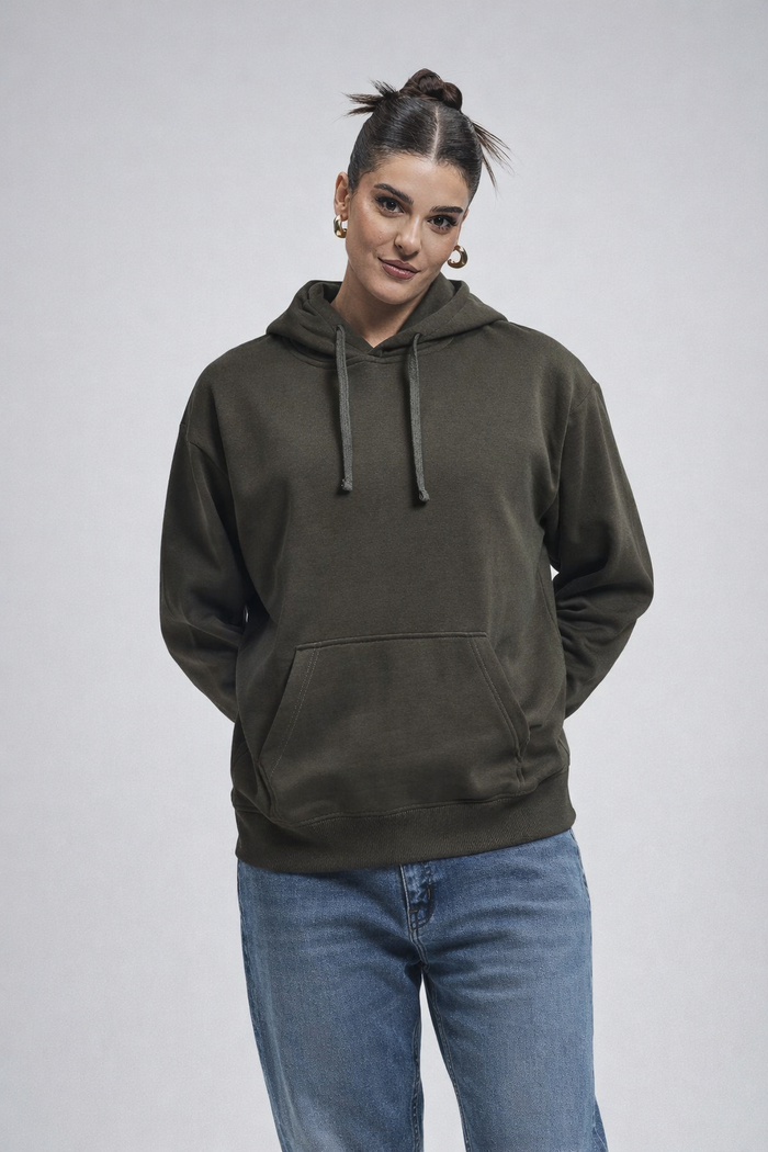 THE EVERGREEN ESSENTIAL WOMEN HOODIE- DK Olive