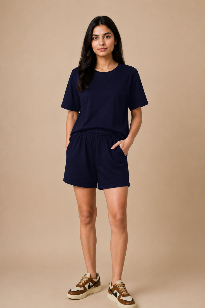 Kor Women Co-ord Set- Navy