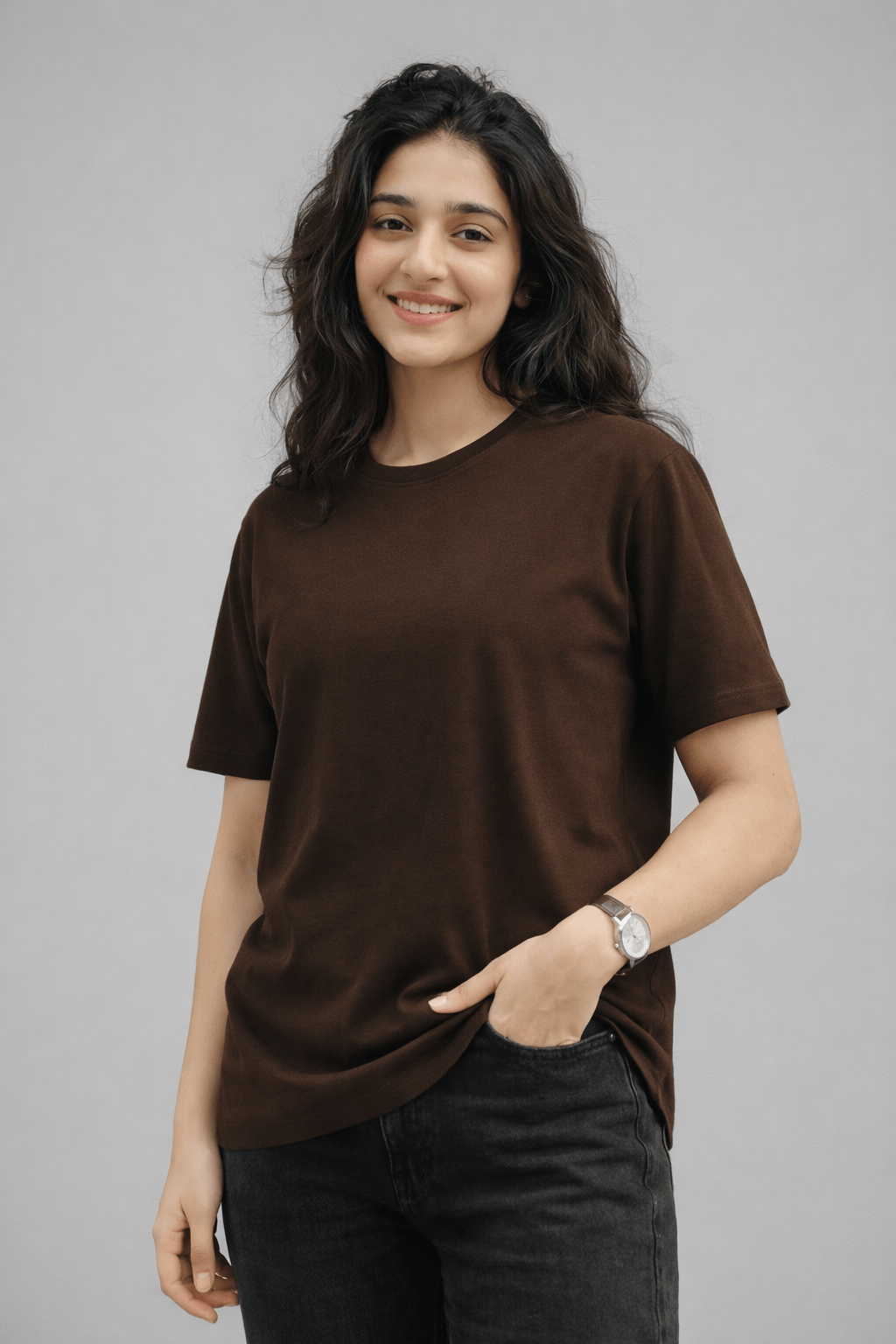 THE EVERYDAY ESSENTIAL TEE- Bitter Chocolate