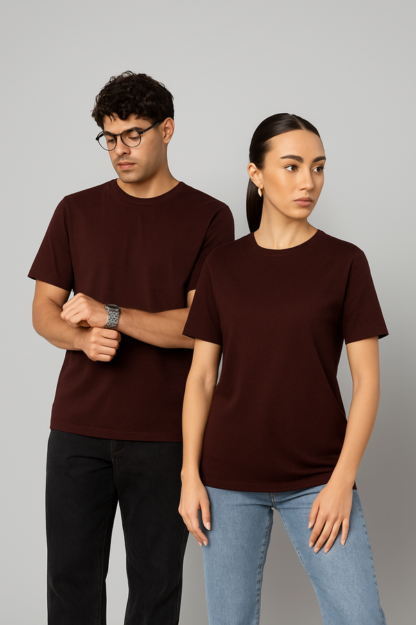 Timeless Unisex Crew Neck- Wine Black Mix