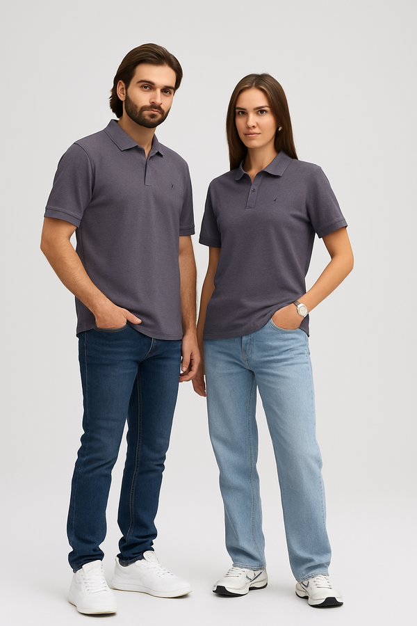 Modest Everyday Unisex Polo Neck- DK Grey