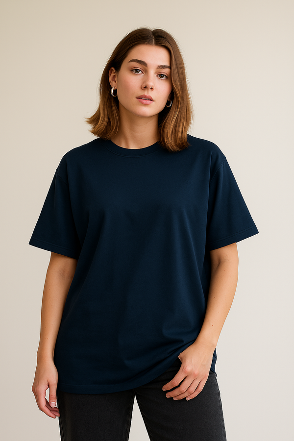 RELAXED FIT OVERSIZED T-SHIRT- Chaotic Blue