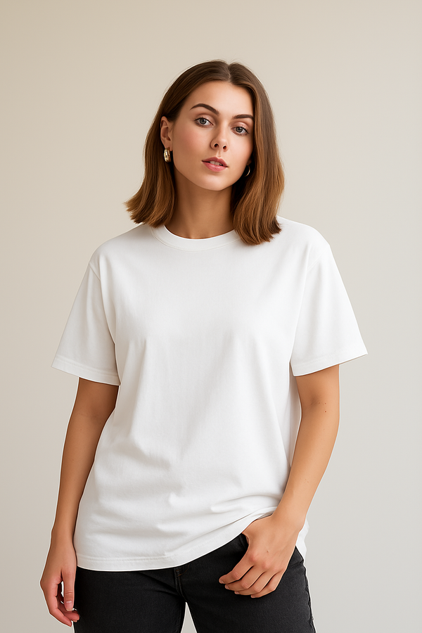 RELAXED FIT OVERSIZED T-SHIRT- White