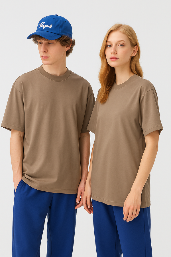 UNISEX RELAXED FIT OVERSIZED T-SHIRT- Taupe Beige