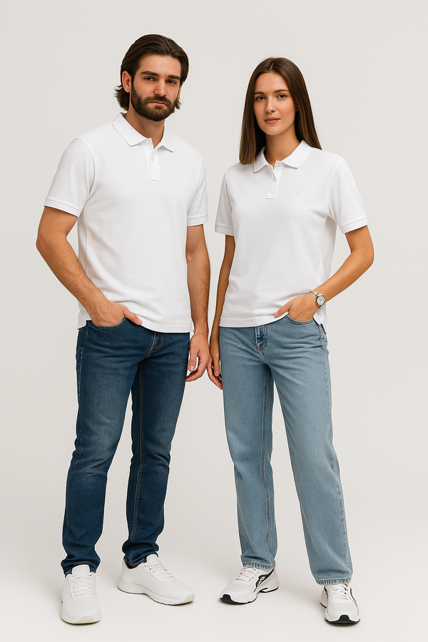 Modest Everyday Unisex Polo Neck- White