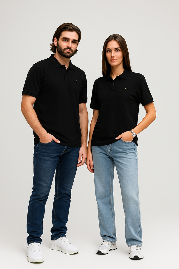 Modest Everyday Unisex Polo Neck- Black