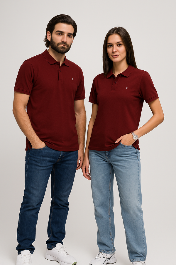 Modest Everyday Unisex Polo Neck- Wine