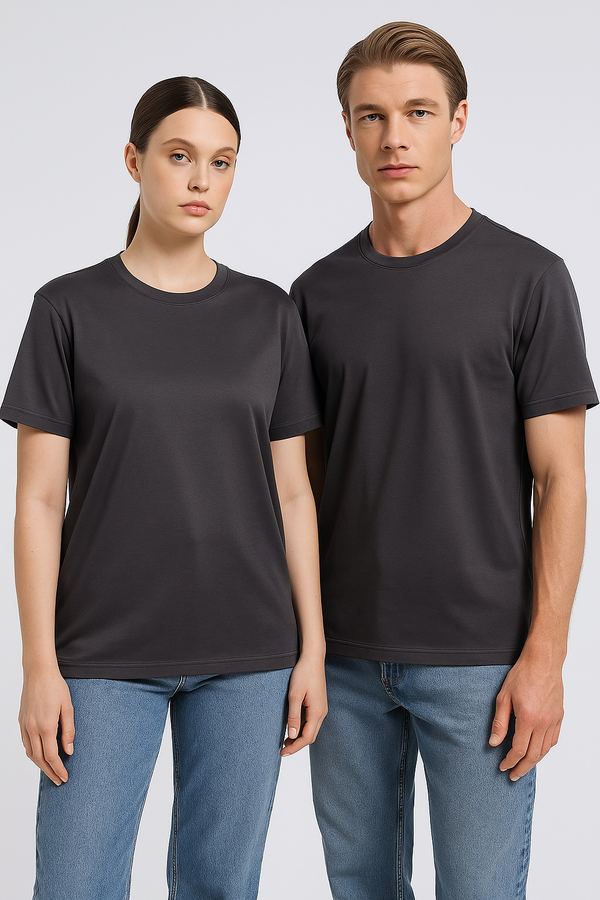 Workout Essential Unisex Round Neck- Charcol Grey
