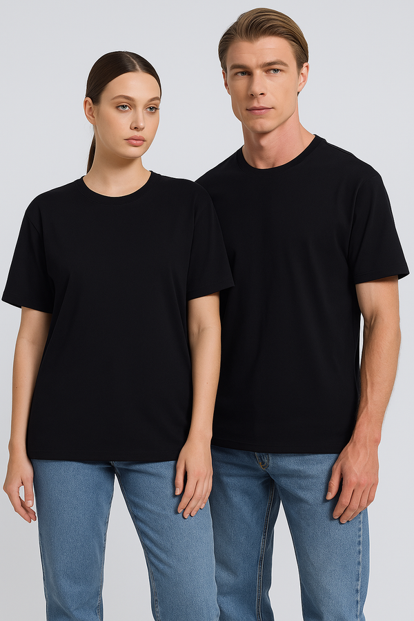 Workout Essential Unisex Round Neck- Black