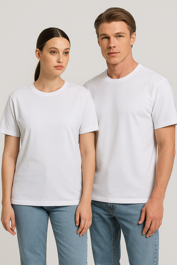 Workout Essential Unisex Round Neck- White