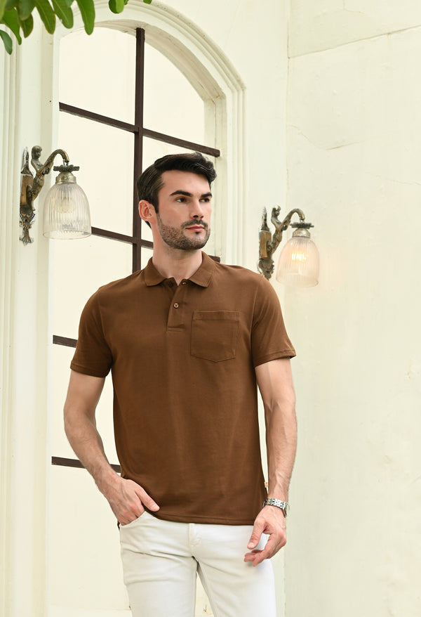 THE ETHICAL POCKET POLO- Brown