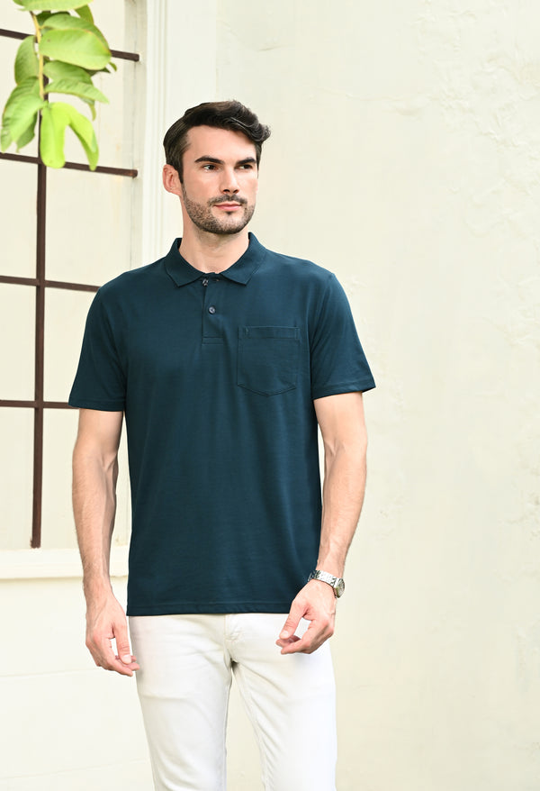 THE ETHICAL POCKET POLO- D Teal