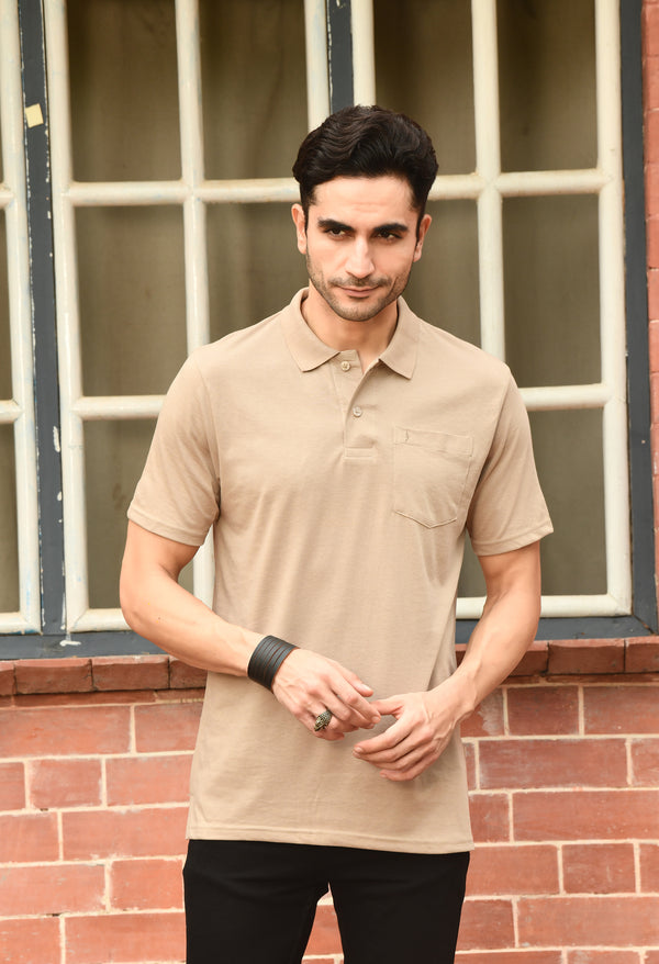 THE ETHICAL POCKET POLO- Camel