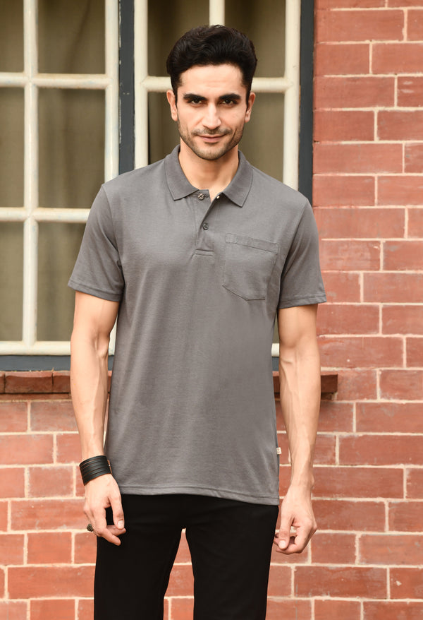 THE ETHICAL POCKET POLO- Grey Mist