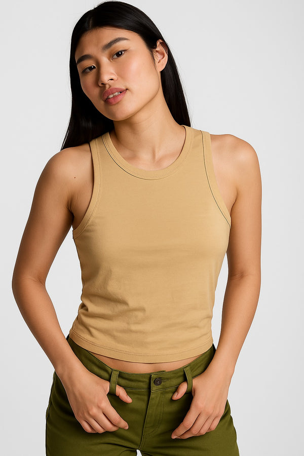 SLIM FIT TANK TOP- Portabella