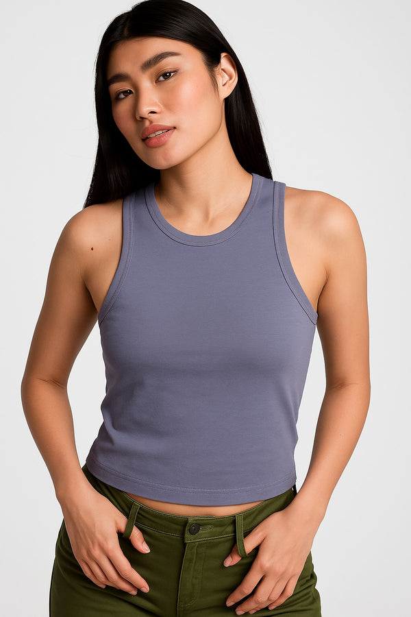 SLIM FIT TANK TOP- Stonewash