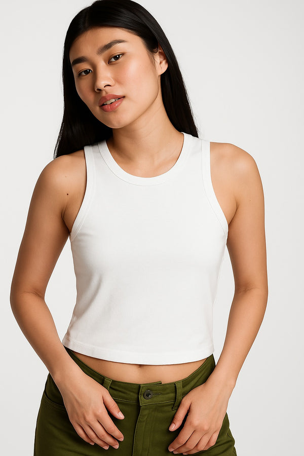 SLIM FIT TANK TOP- White