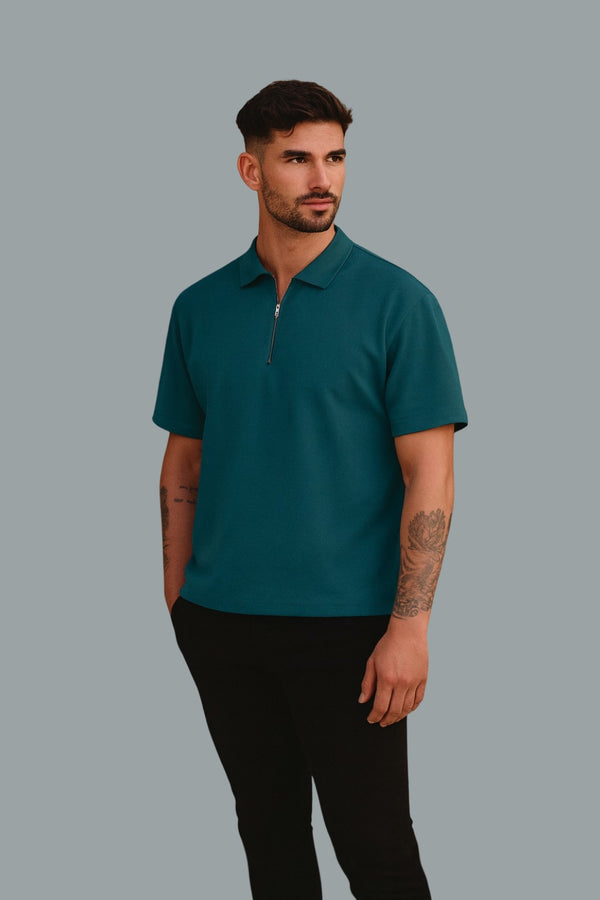 THE EFFORTLESS OVERSIZED POLO COTTON TERRY EDITION- D Teal