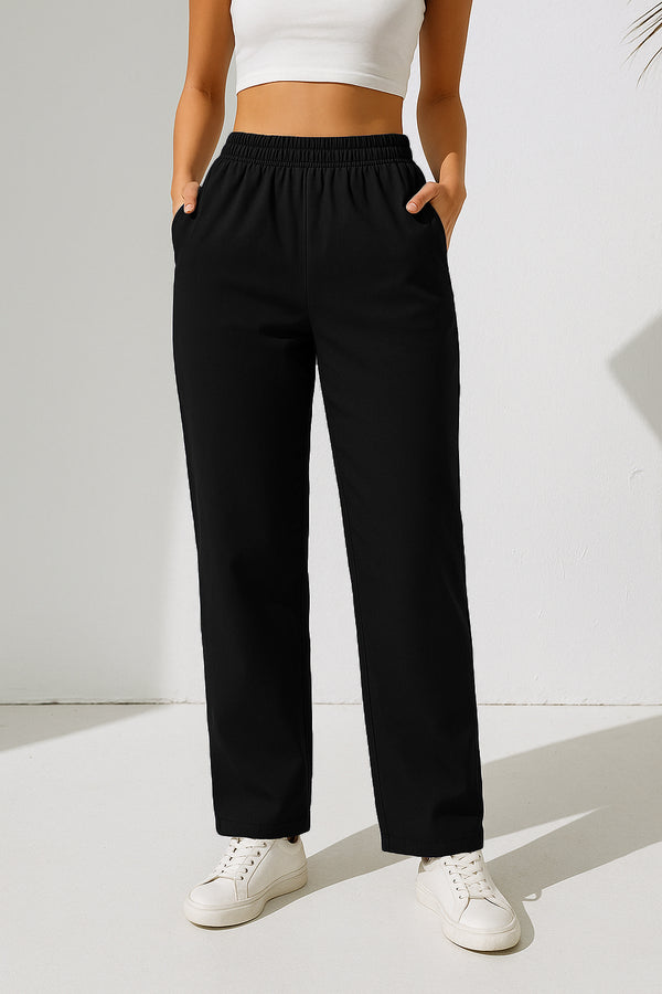 GO TO COTTON LYCRA LOWERS- Deep Black