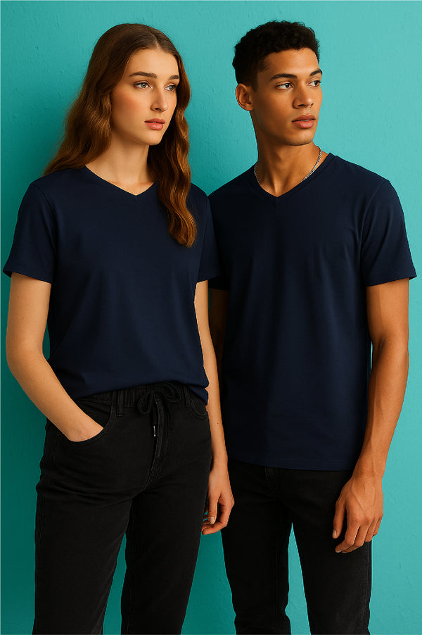 UNISEX THE EVERYDAY ESSENTIAL V-NECK- Navy