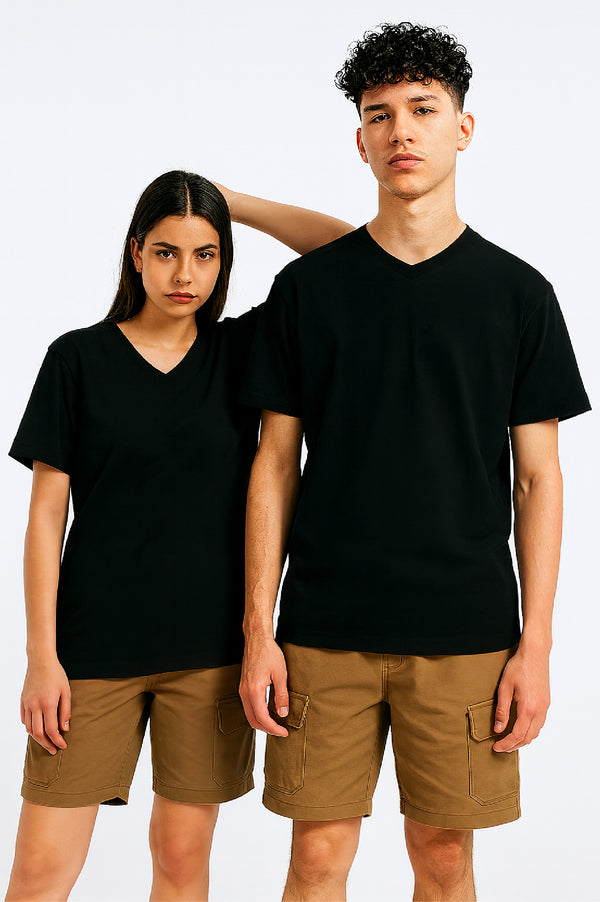 UNISEX THE EVERYDAY ESSENTIAL V-NECK- Deep Black